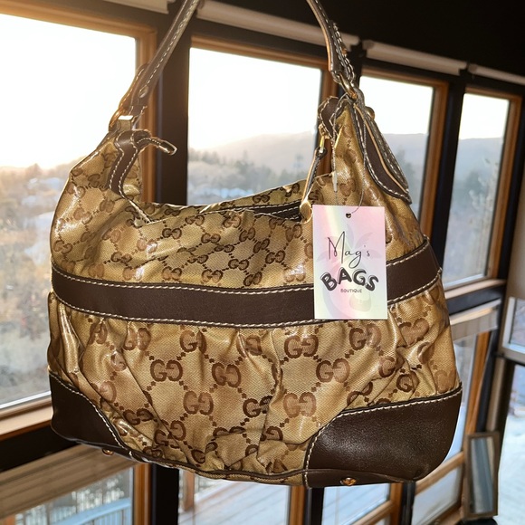 Gucci: Mixed Monogram GG Crystal Coated Hobo Shoulder Bag - Picture 5 of 17